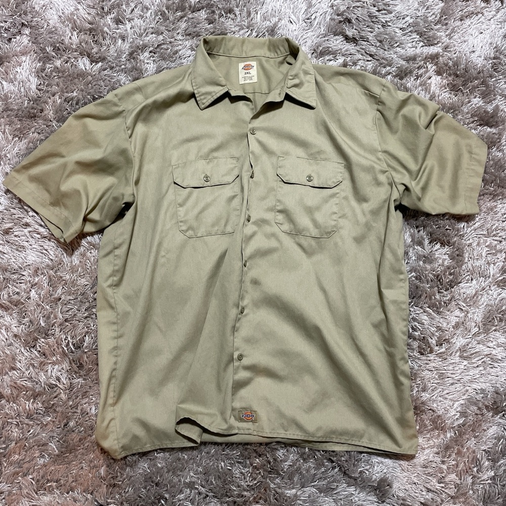Dickies khakis Casual Button Down Shirt Lightweight